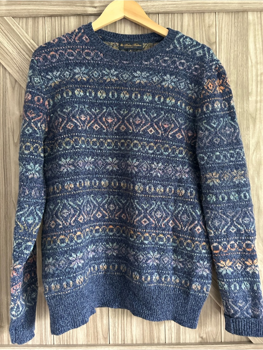 🌲 Brooks Brothers Merino Wool Space-Dyed Fair Isle space-dyed Sweater - Medium